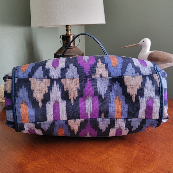 Coach Ikat Madison Phoebe Limited Edition Purple Blue Canvas Blue Leather 30803 - Picture 5 of 16